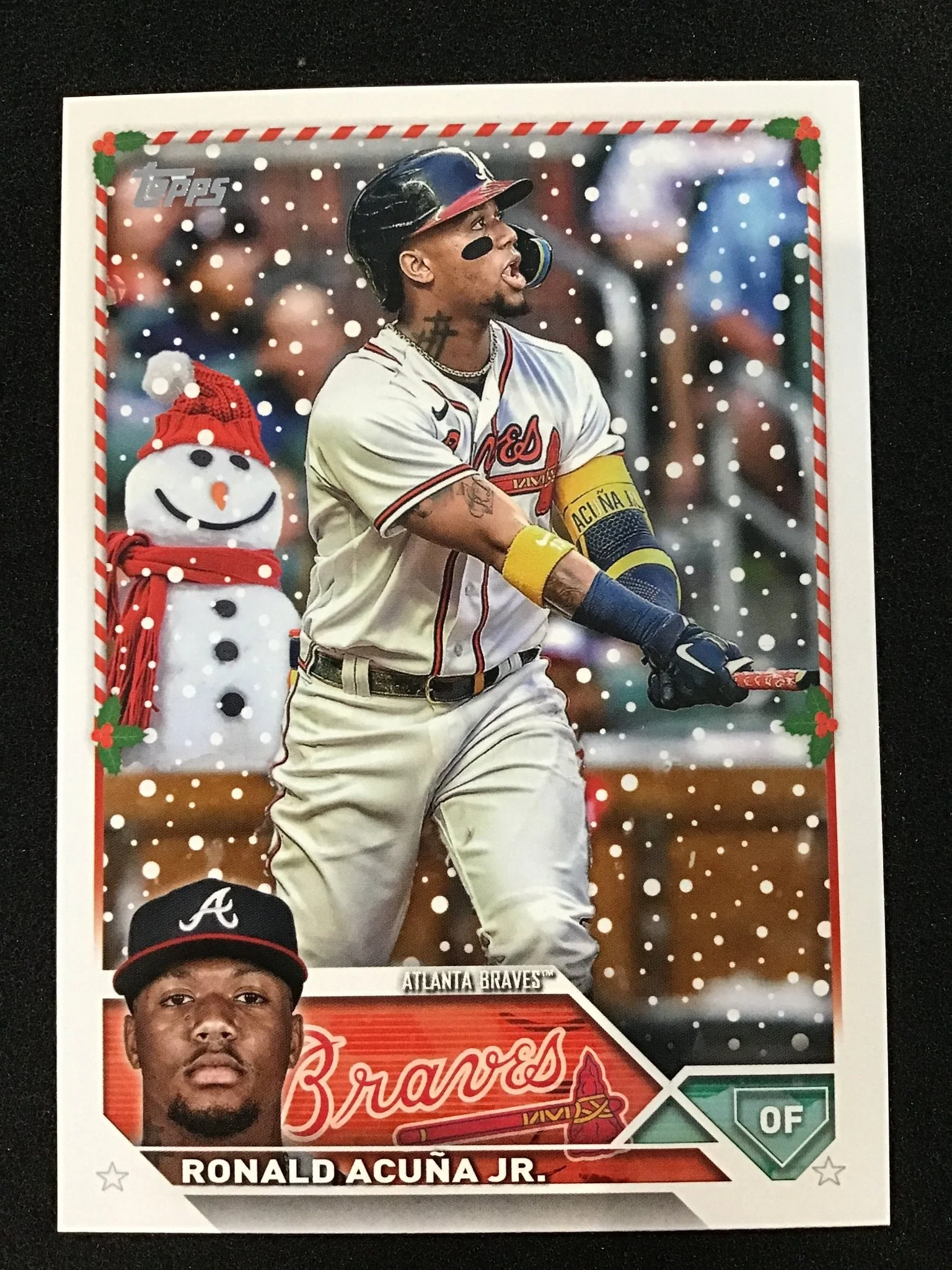 Ronald Acuña Jr. 2023 Topps Holiday H43 Snowman SP - Atlanta Braves