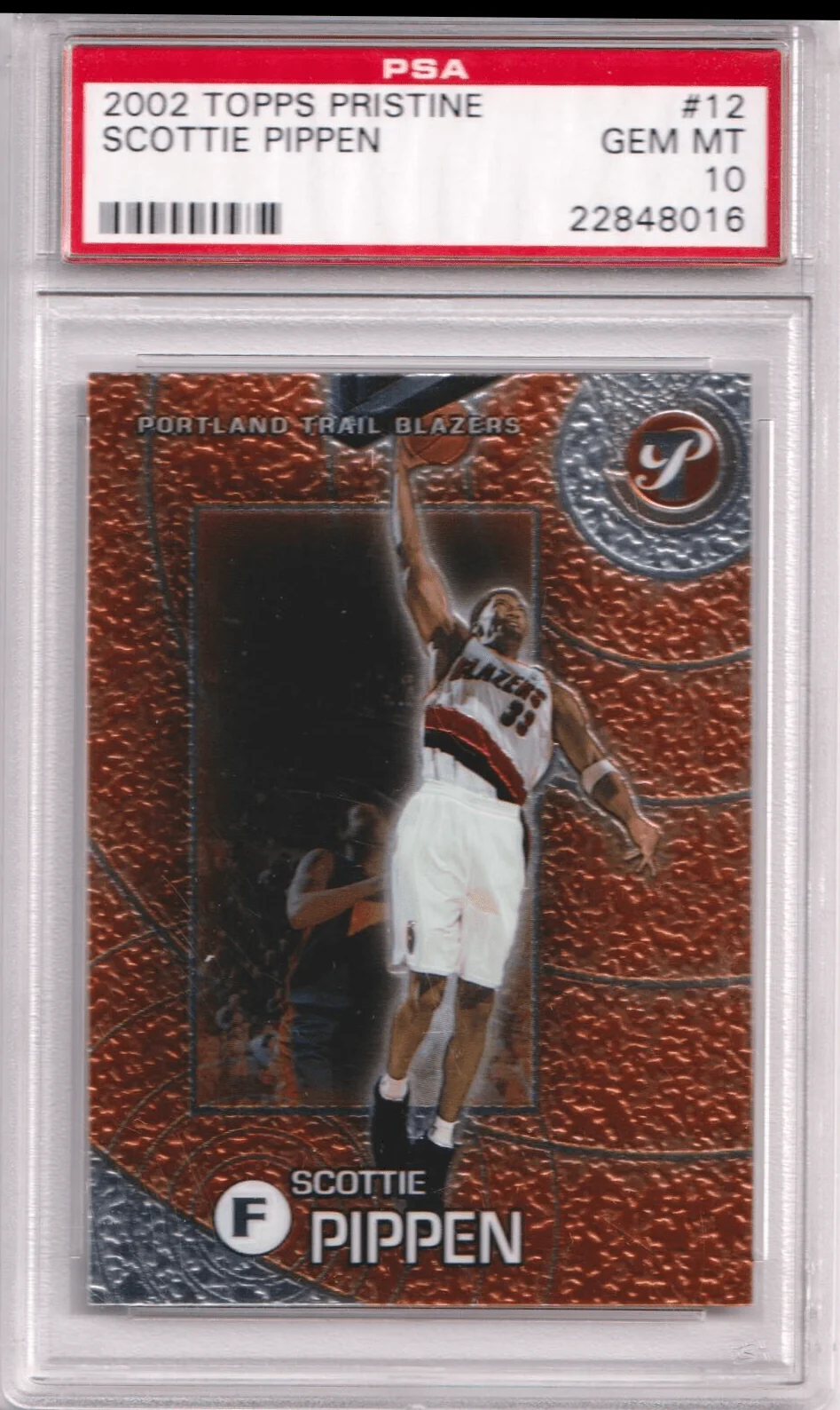 SCOTTIE PIPPEN 2002-03 Topps Pristine #12 PSA 10 GEM MINT - BLAZERS