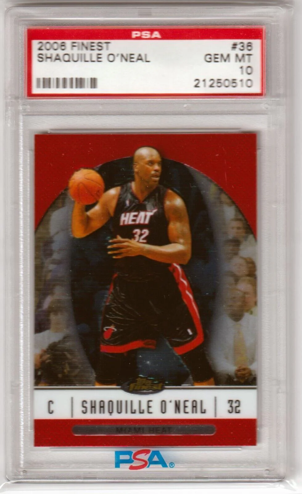 SHAQUILLE O'NEAL 2006-07 Topps Finest #36 PSA 10 GEM MINT - HEAT