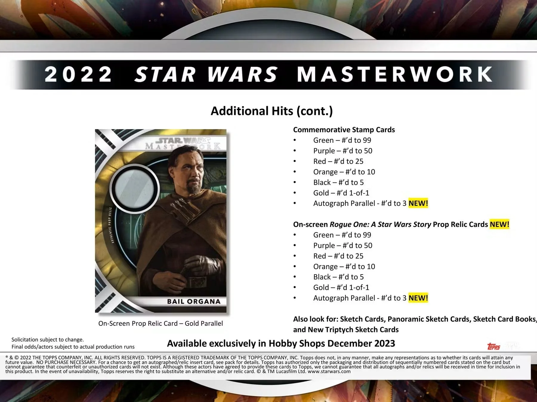 Star Wars Masterwork Hobby Box (Topps 2022) - Image 6