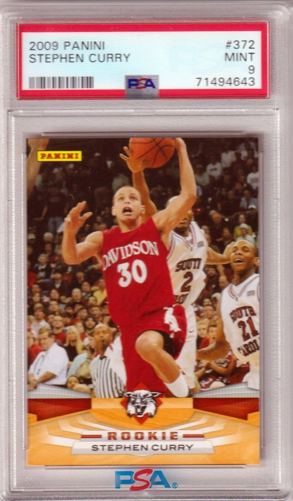 STEPHEN STEPH CURRY 2009-10 Panini RC Rookie #372 PSA 9 MINT - WARRIORS