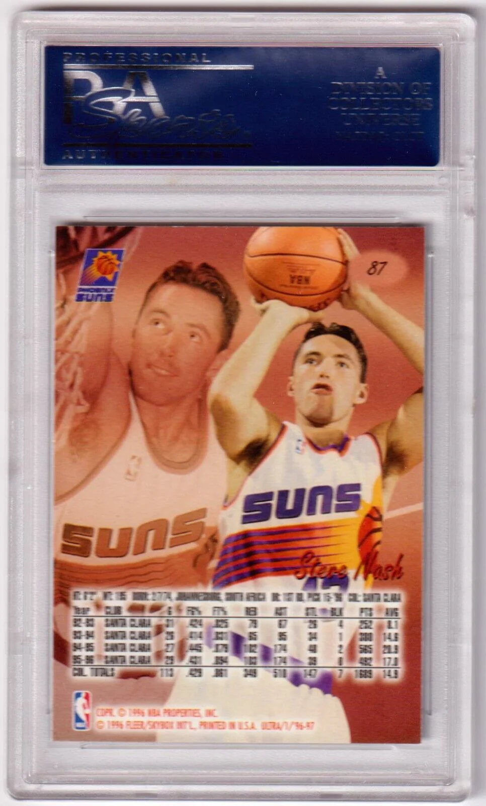 STEVE NASH 1996-67 Fleer Ultra Rookie RC #87 PSA 10 GEM MINT - SUNS - Image 2
