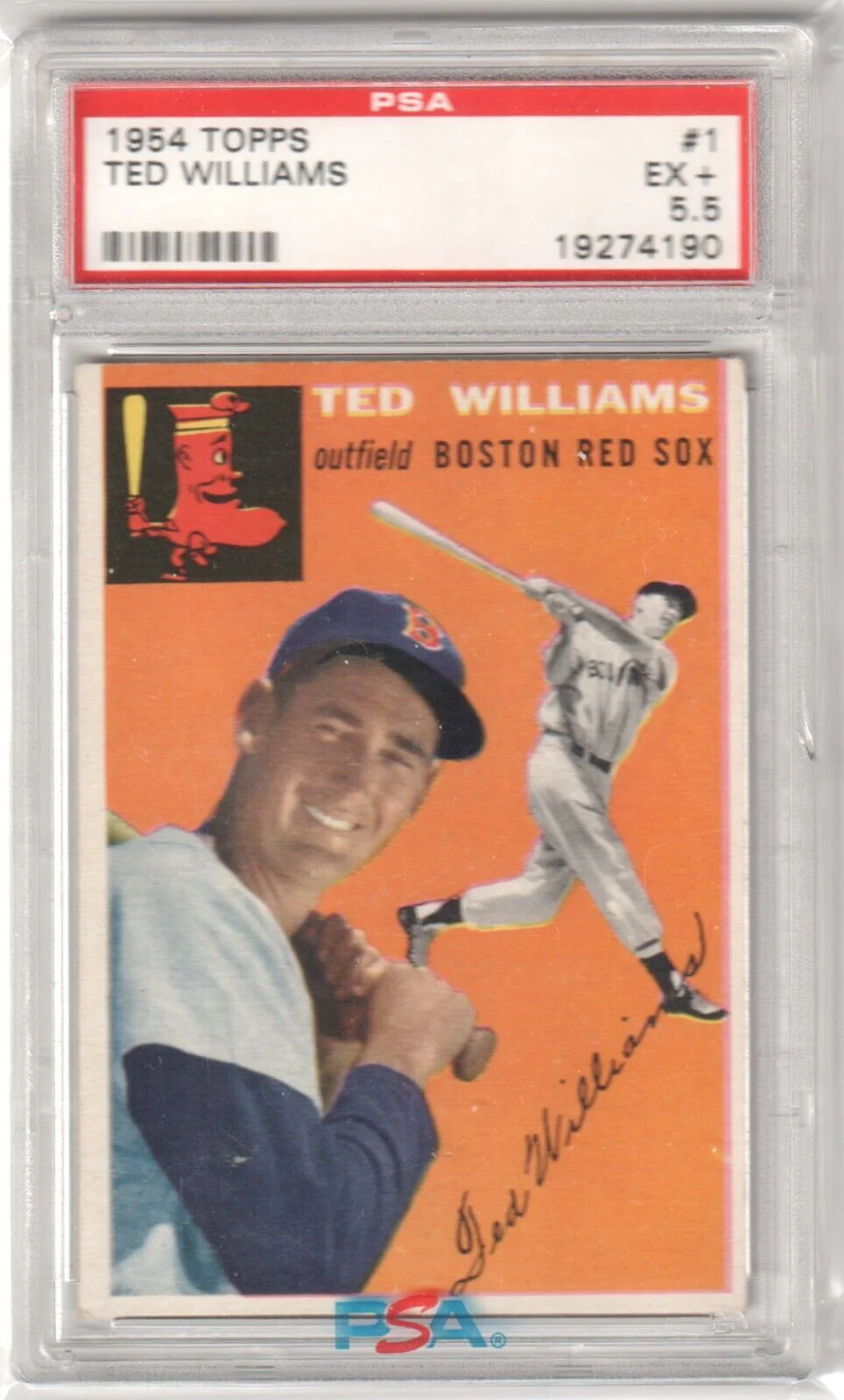 TED WILLIAMS 1954 Topps #1 PSA 5.5 EX+ - RED SOX