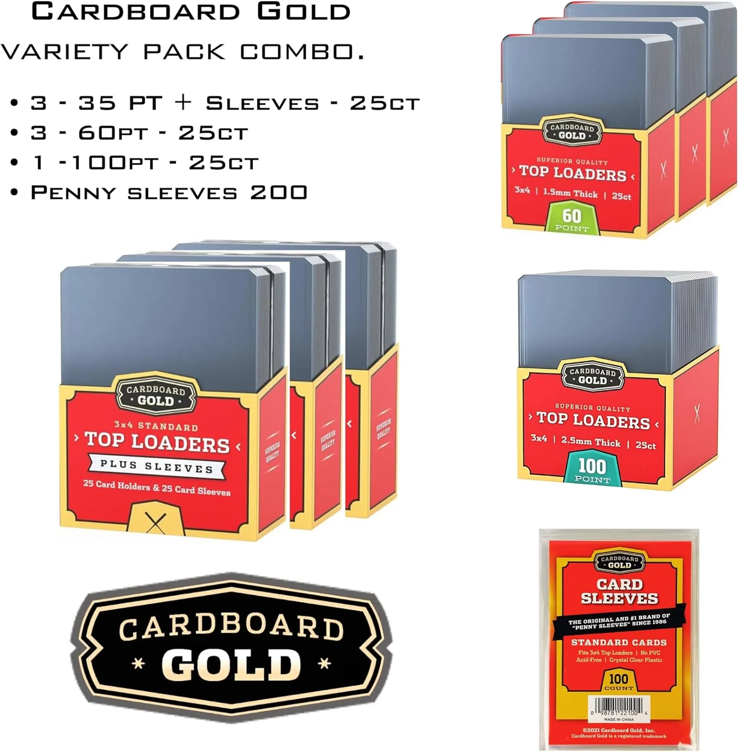Toploader Collector Bundle - 35pt, 60pt, 100pt plus Soft Sleeves - Image 2