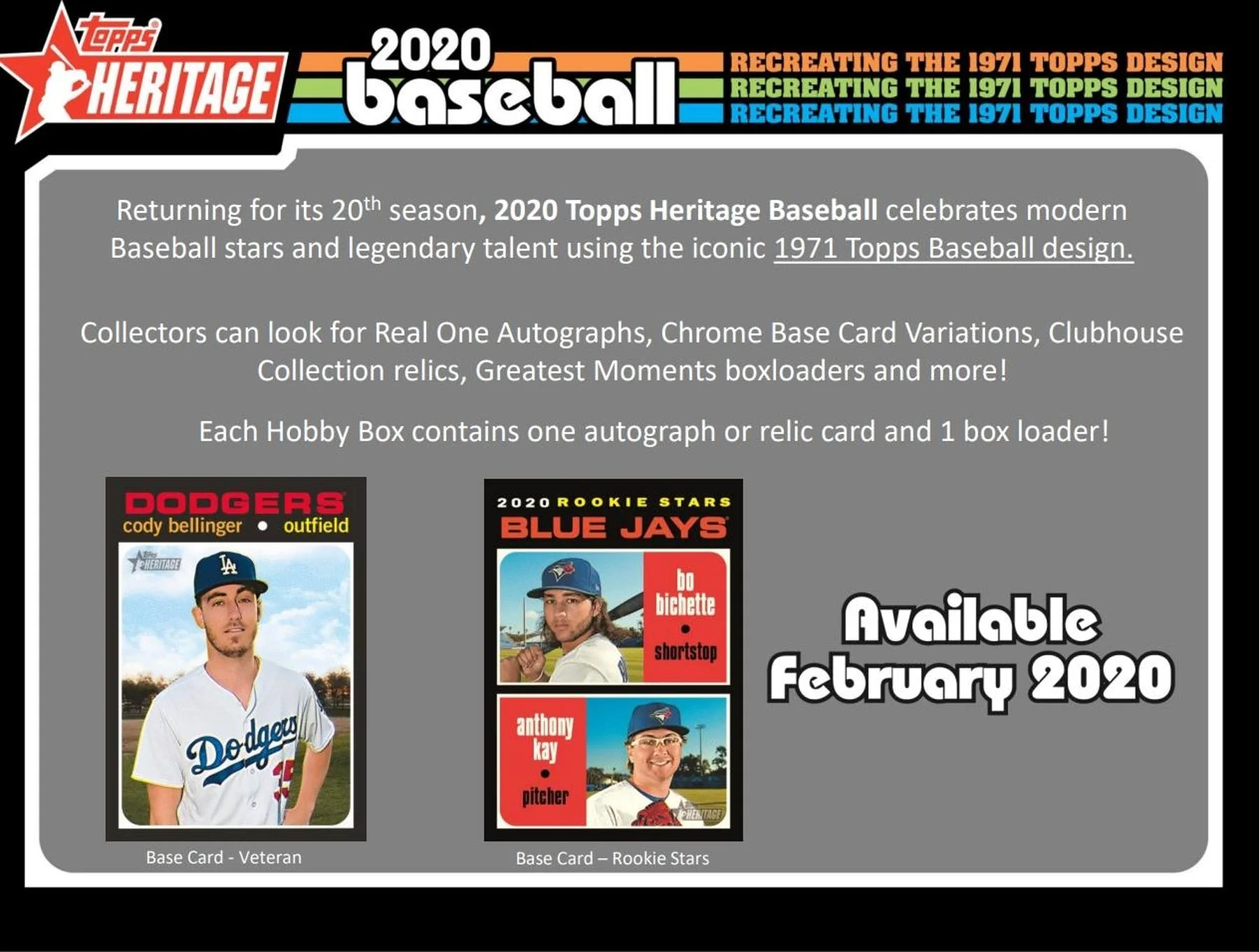 2020 Topps Heritage Baseball Hobby Box - Image 3