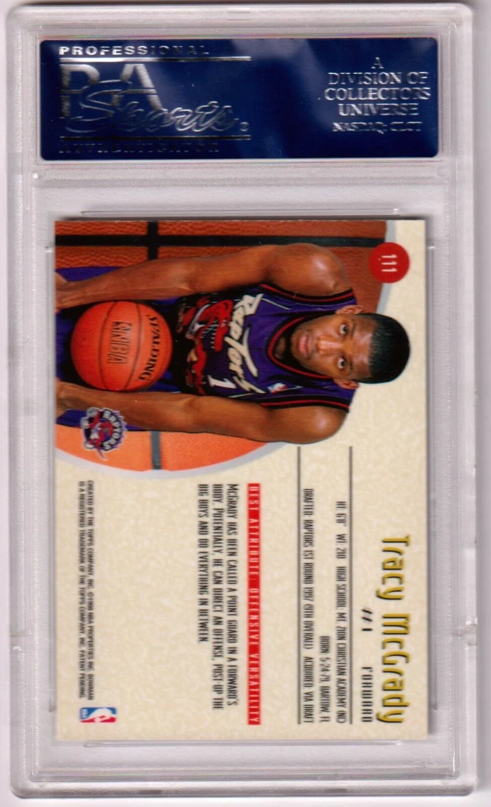 TRACY McGRADY 1997-98 Bowman's Best Rookie RC #111 PSA 10 GEM MINT - RAPTORS - Image 2