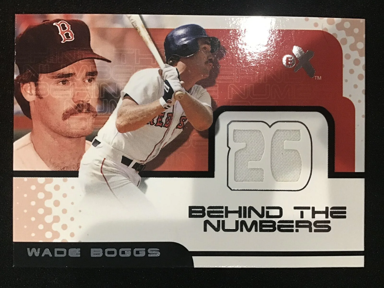 Wade Boggs 2001 Fleer E-X Behind the Numbers Game Jersey Patch Red Sox