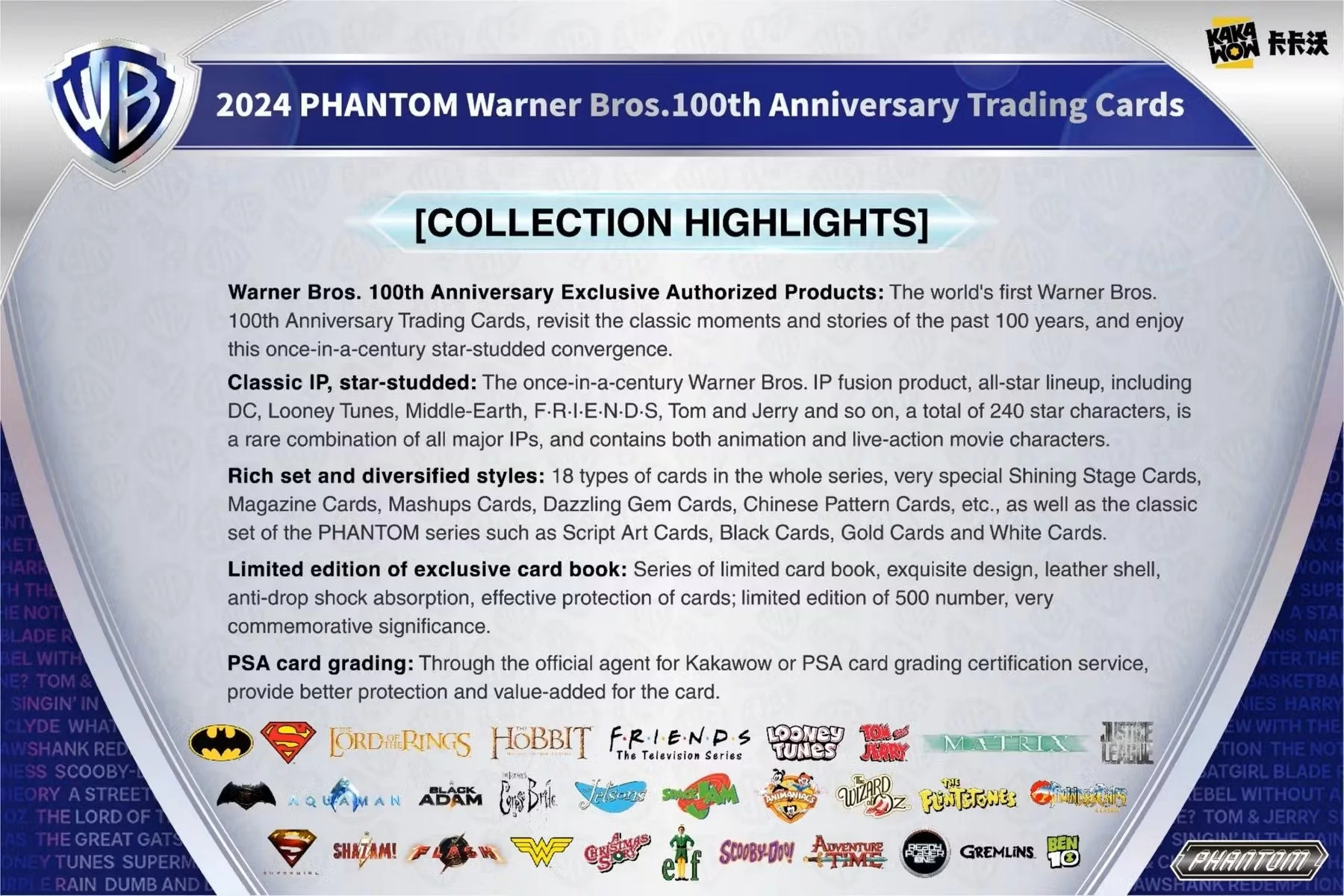 2024 Kakawow Warner Brothers Phantom 100th Anniversary Trading Cards Hobby Box - Image 5