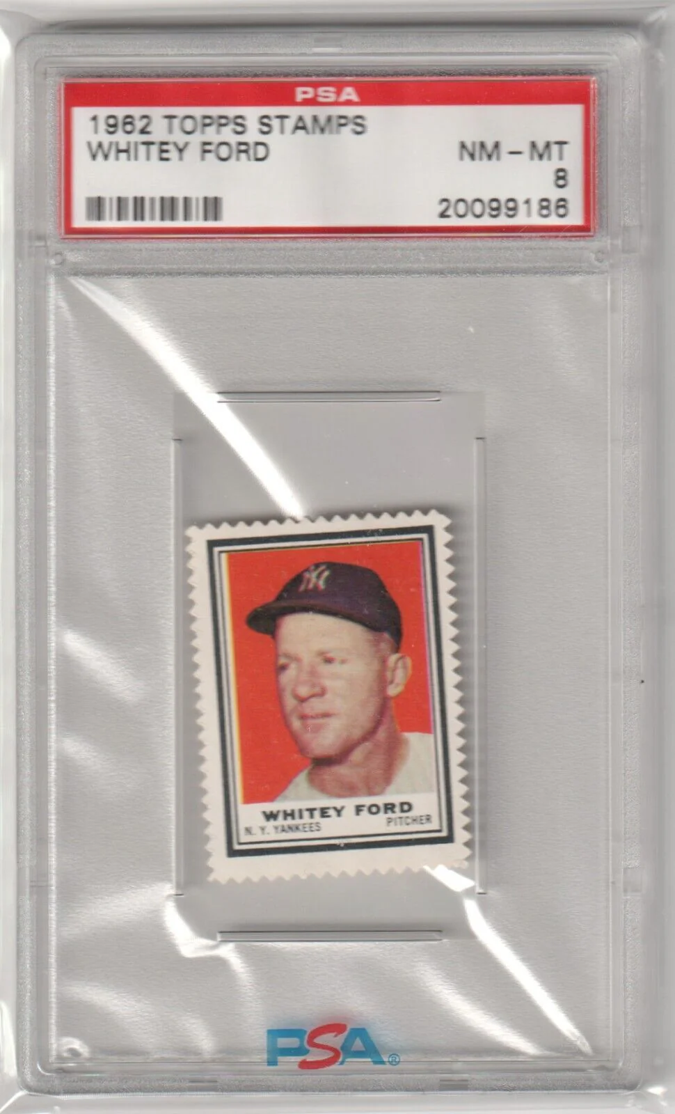 WHITEY FORD 1962 Topps Stamps PSA 8 NM-MT - YANKEES
