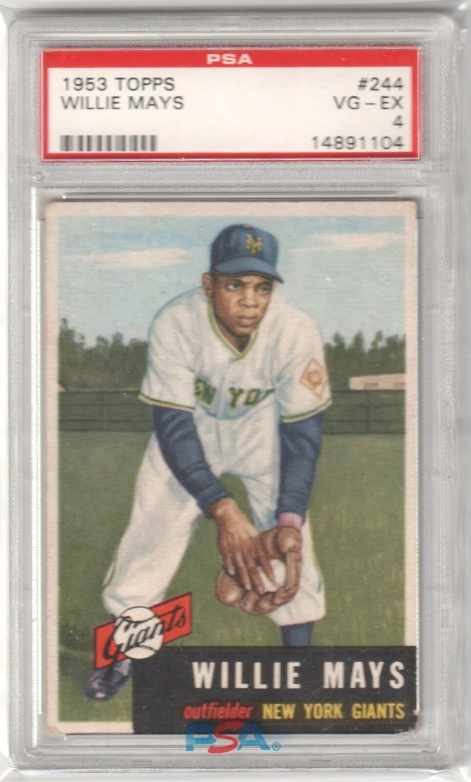 WILLIE MAYS 1953 Topps #244 Graded PSA 4 VG-EX - GIANTS