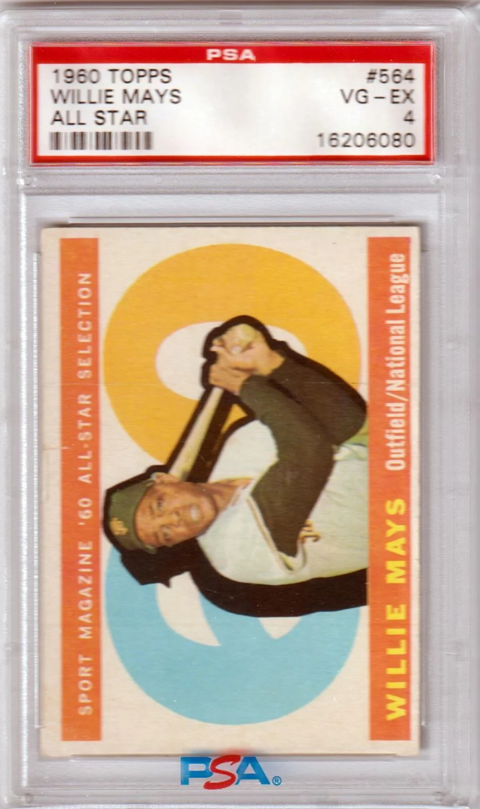 WILLIE MAYS 1960 Topps 564 All Star PSA 4 VG-EX - San Francisco Giants