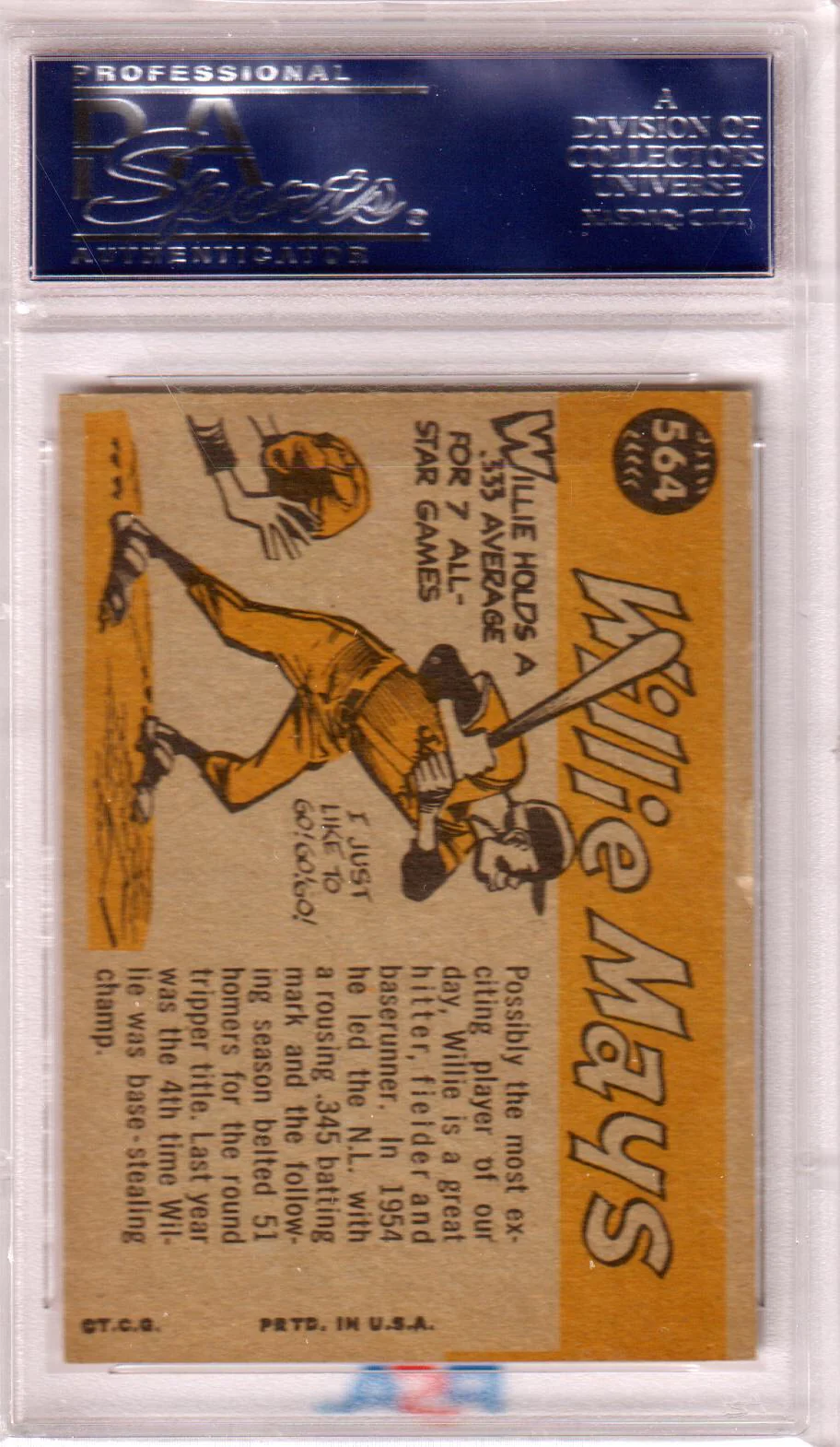 WILLIE MAYS 1960 Topps 564 All Star PSA 4 VG-EX - San Francisco Giants - Image 2