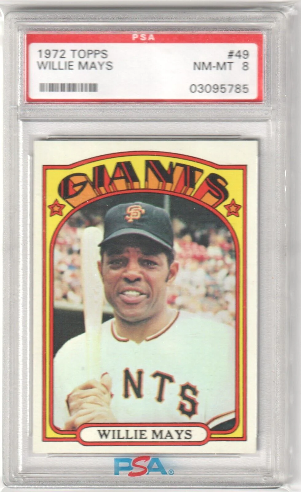 WILLIE MAYS 1972 Topps #49 Graded PSA 8 NM-MT - GIANTS