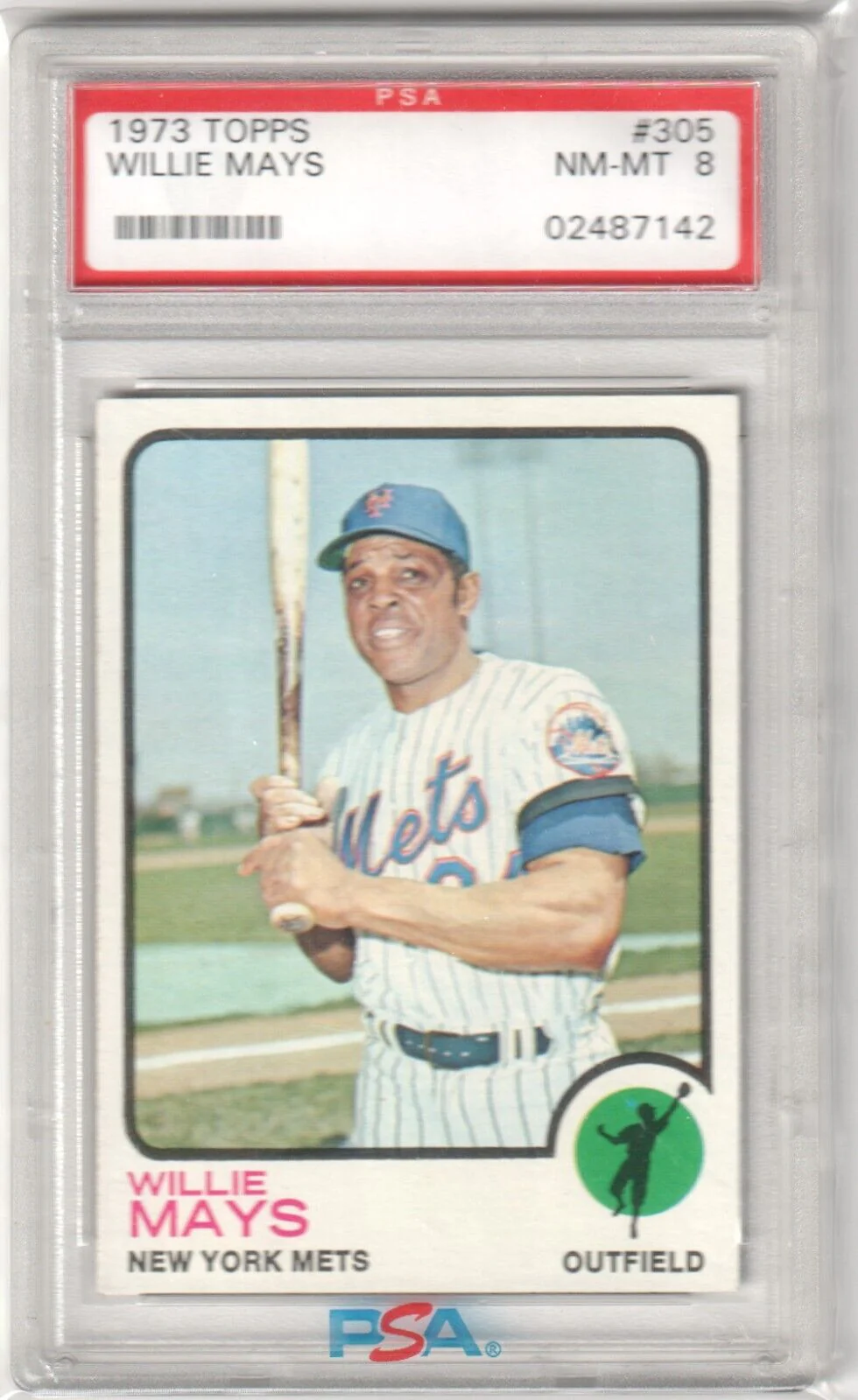 WILLIE MAYS 1973 Topps #305 Graded PSA 8 NM-MT - METS
