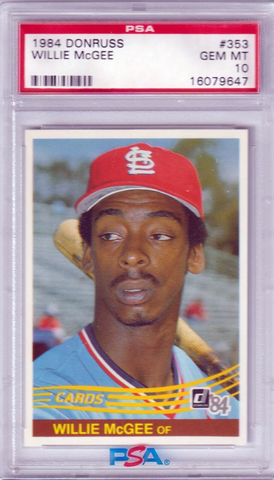 WILLIE McGEE 1984 Donruss #353 PSA 10 GEM MINT - CARDINALS