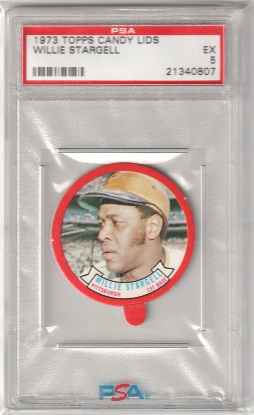 WILLIE STARGELL 1973 Topps Candy Lids PSA 5 EX - PIRATES
