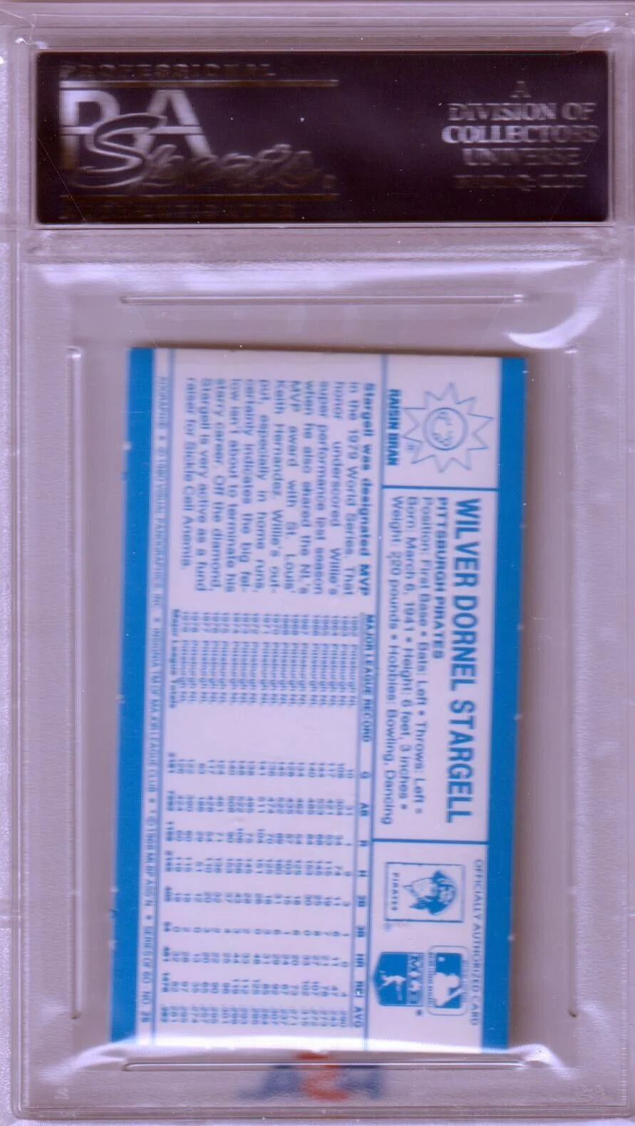 WILLIE STARGELL 1980 Kellogg's 3-D Super Stars #25 PSA 9 MINT - PIRATES - Image 2