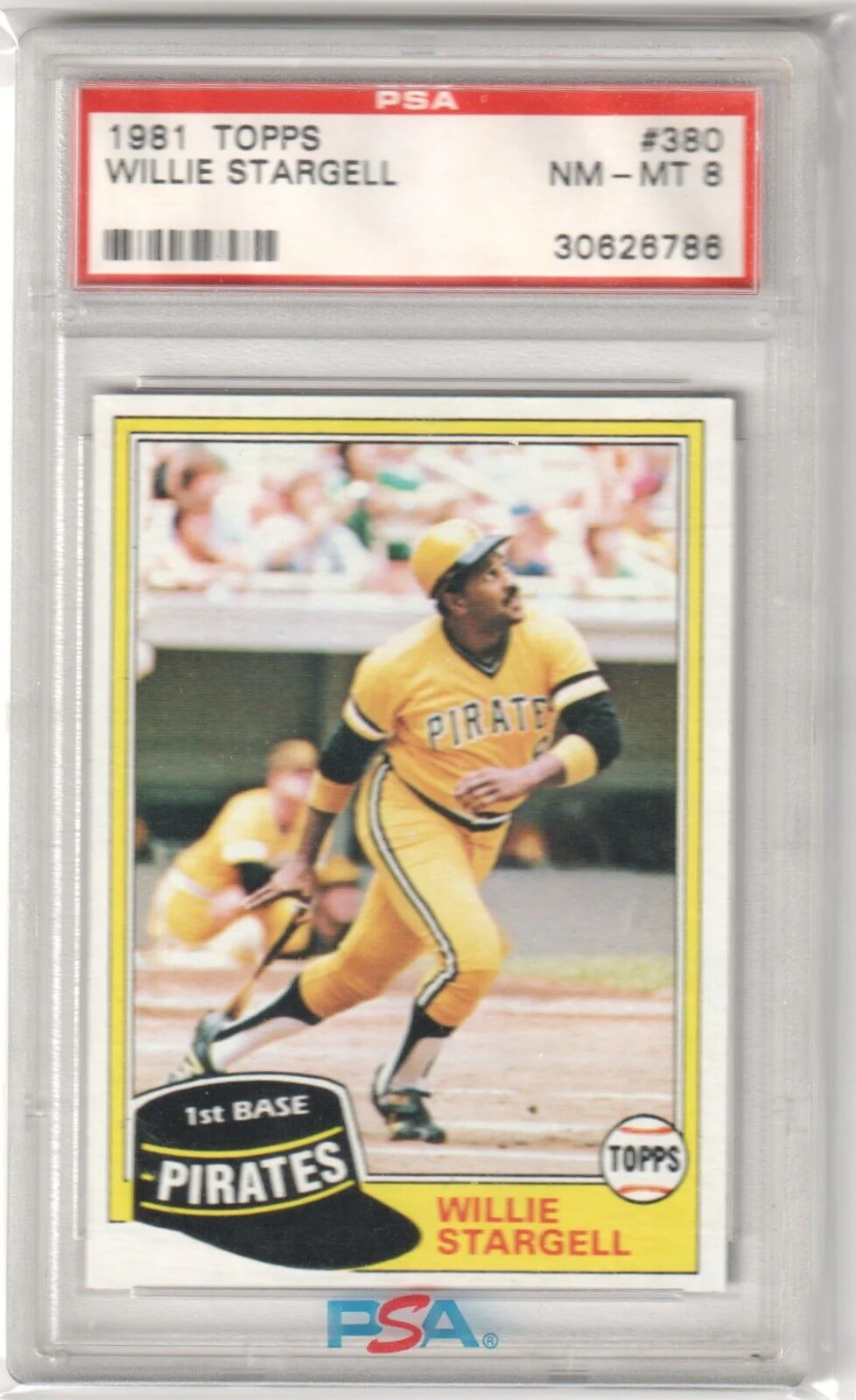 WILLIE STARGELL 1981 Topps #380 PSA 8 NM-MT - PIRATES