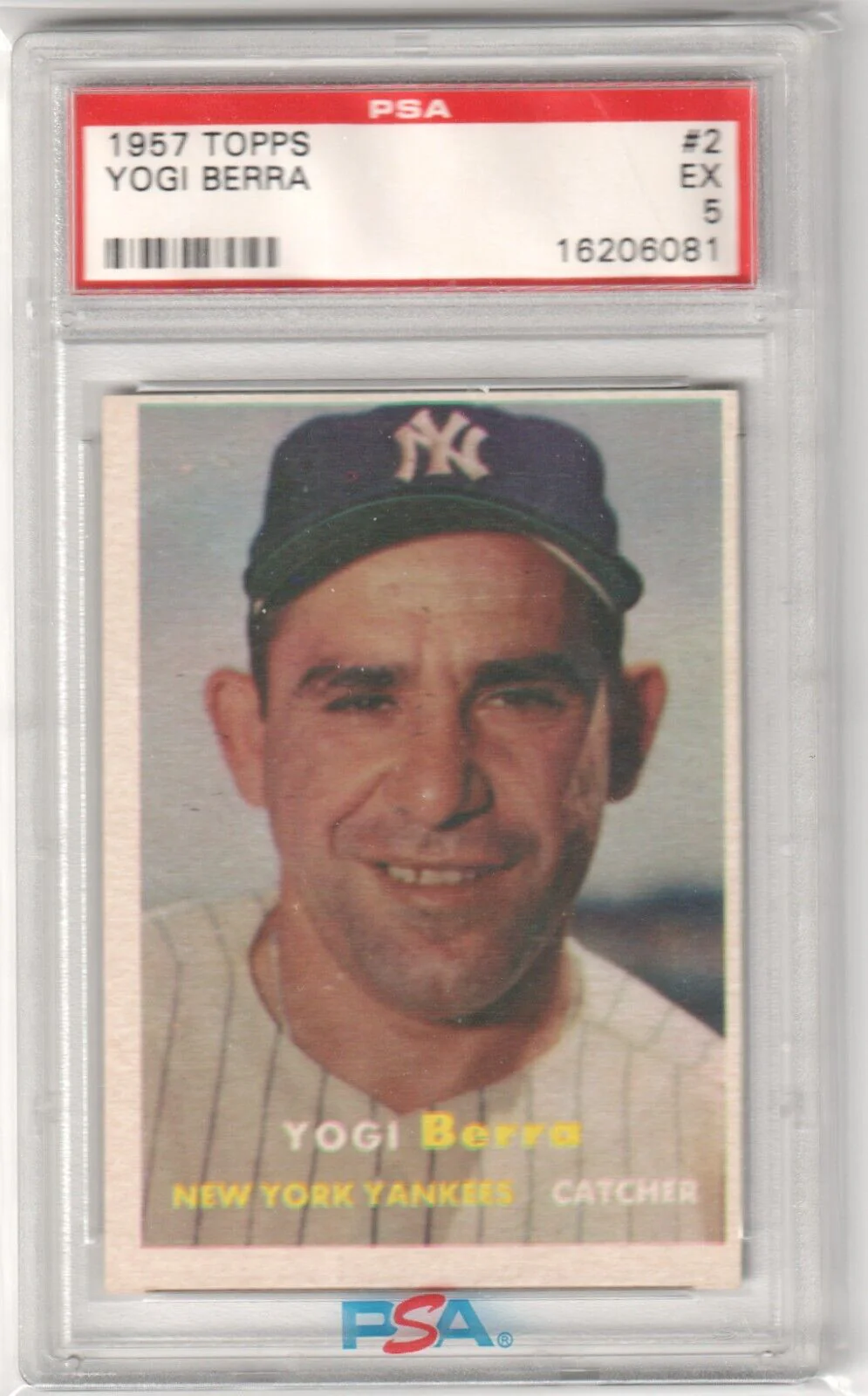YOGI BERRA 1957 Topps #2 PSA 5 EX - YANKEES